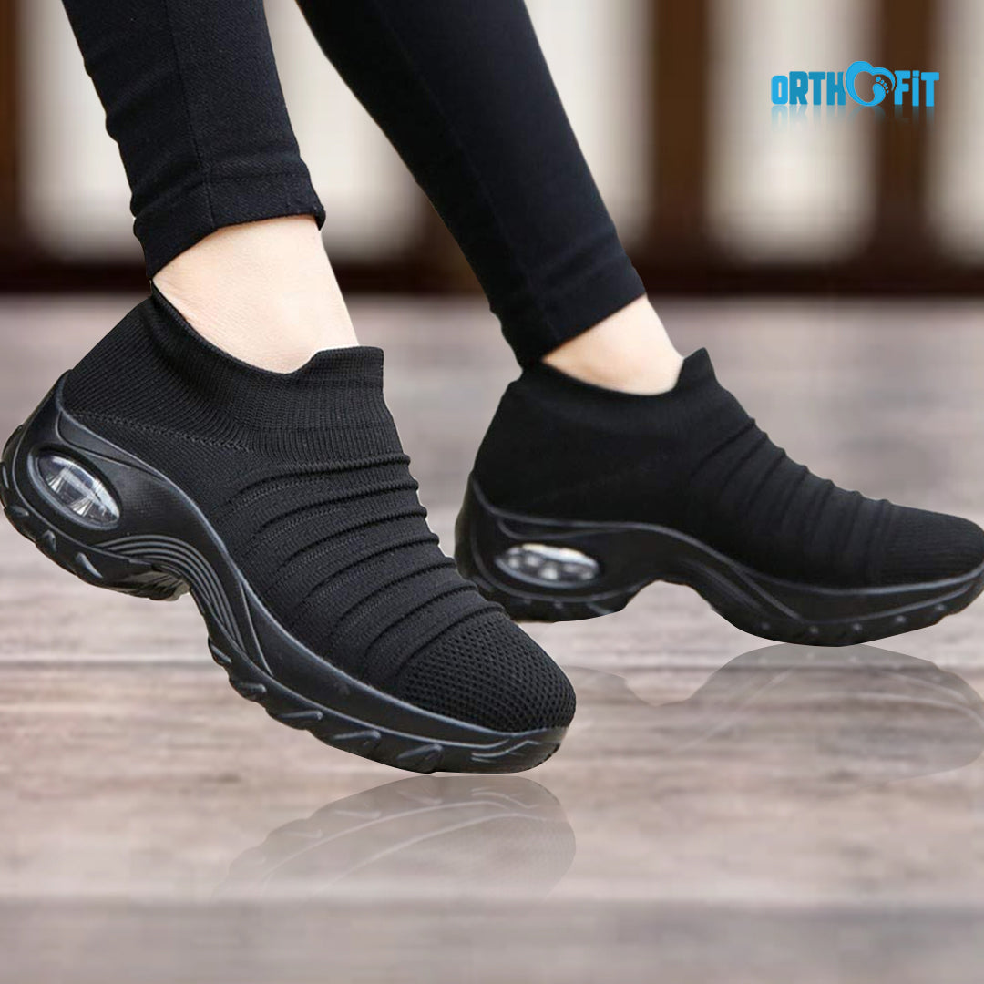 Women's arch support sneakers, cushioned for comfortable walking & daily wear.