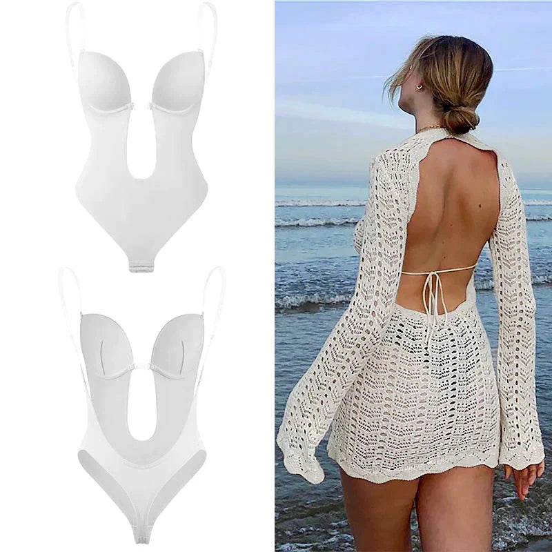 Sculpting women's backless shapewear, perfect for low-back dresses & elegant formal events.