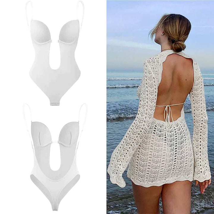 Sculpting women's backless shapewear, perfect for low-back dresses & elegant formal events.