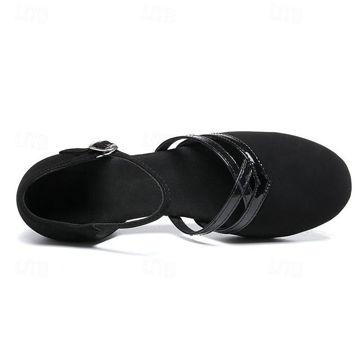 Comfortable women's ankle strap dance shoes for ballet, Latin, and ballroom, ensuring secure performance.