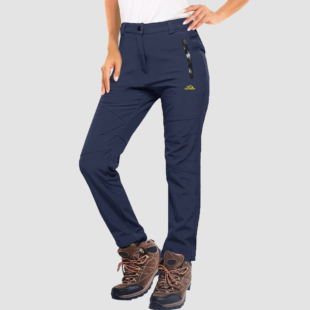 Women's durable softshell pants, fleece-lined for warmth during cold weather activities