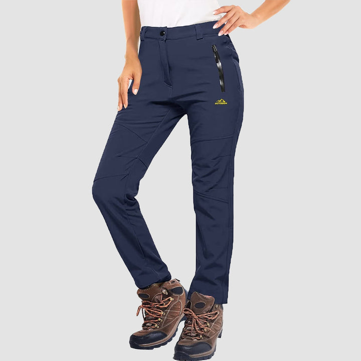 Women's durable softshell pants, fleece-lined for warmth during cold weather activities
