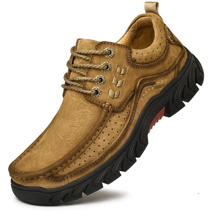 Casual women's brown leather boots with orthopedic features and a durable, comfortable sole