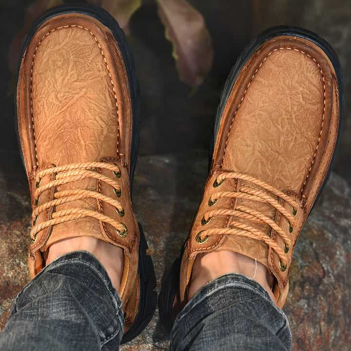 Women's orthopedic brown leather boots, offering a wide fit for maximum comfort and freedom