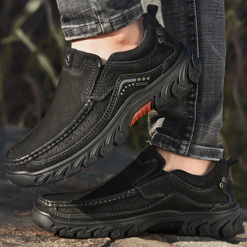Women's orthopedic black leather boots, featuring a removable insole for custom comfort