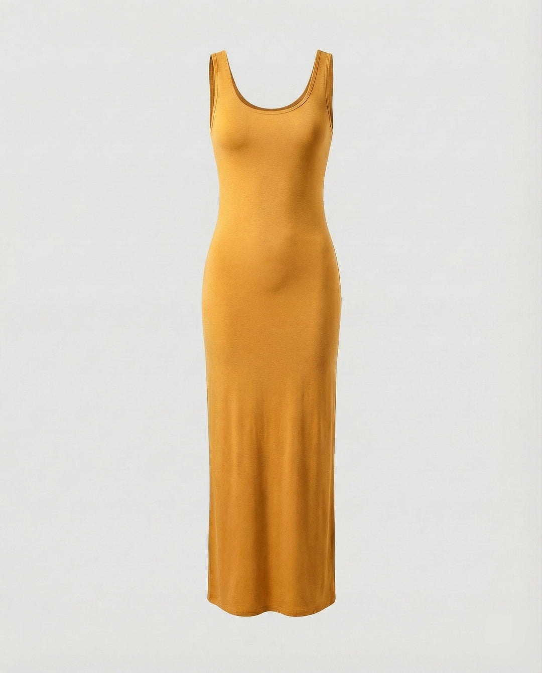 Versatile women's black bodycon maxi dress, dressed up for an elegant evening look.