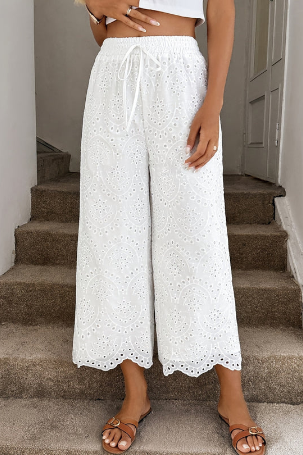 Women's bohemian cropped summer pants, perfect for a breezy vacation look.