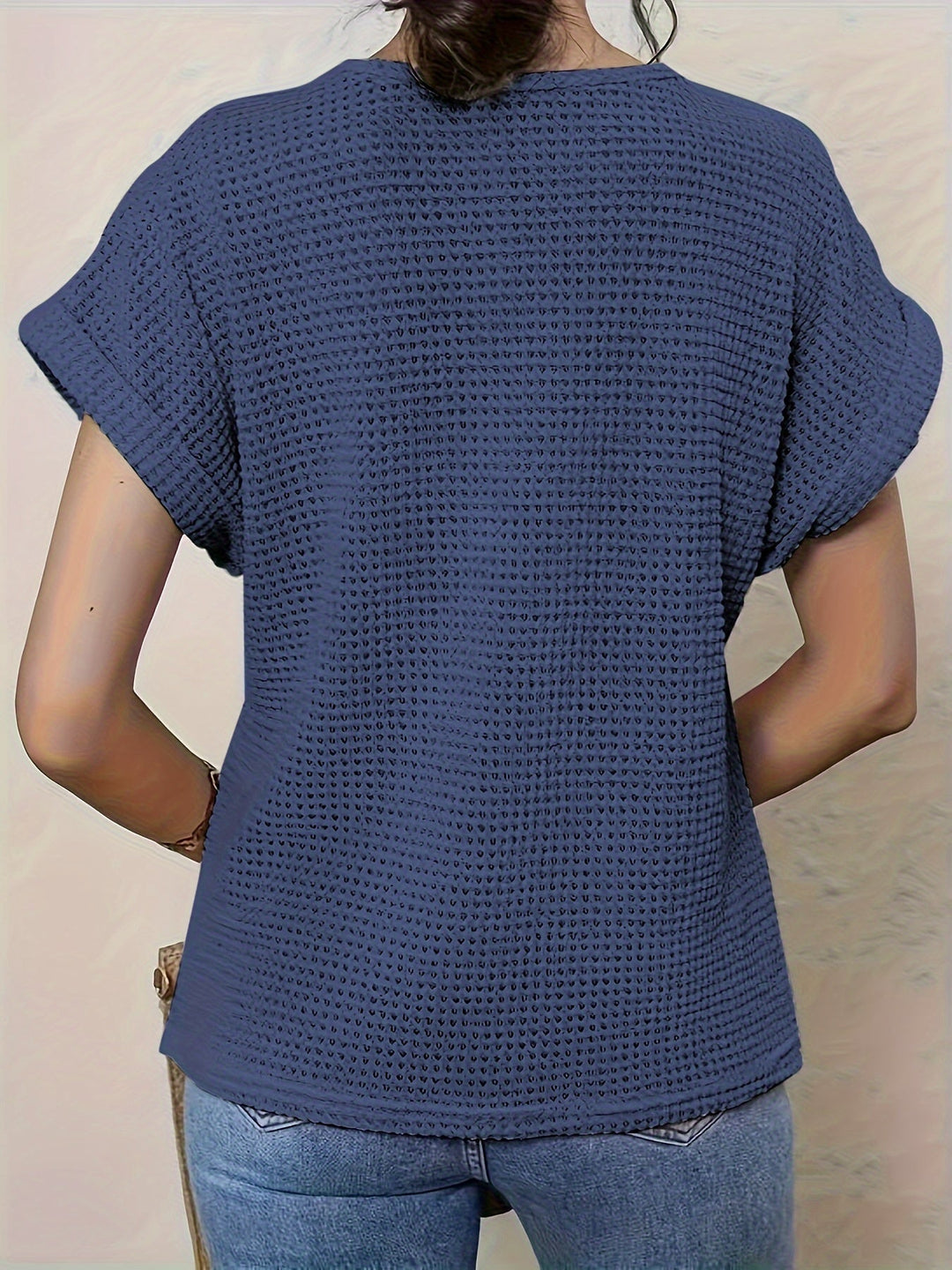 Lightweight women's casual top with charming crochet details, perfect for a breezy summer look.