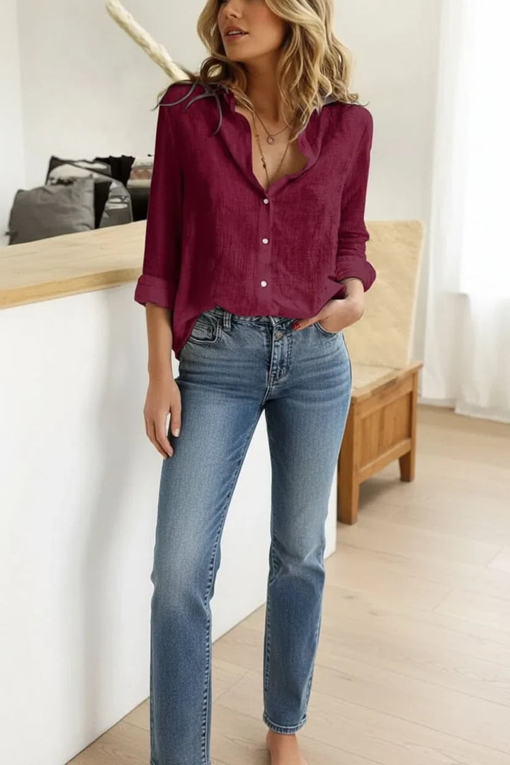 Women's breathable lightweight casual long sleeve top in a relaxed fit for everyday comfort & style.