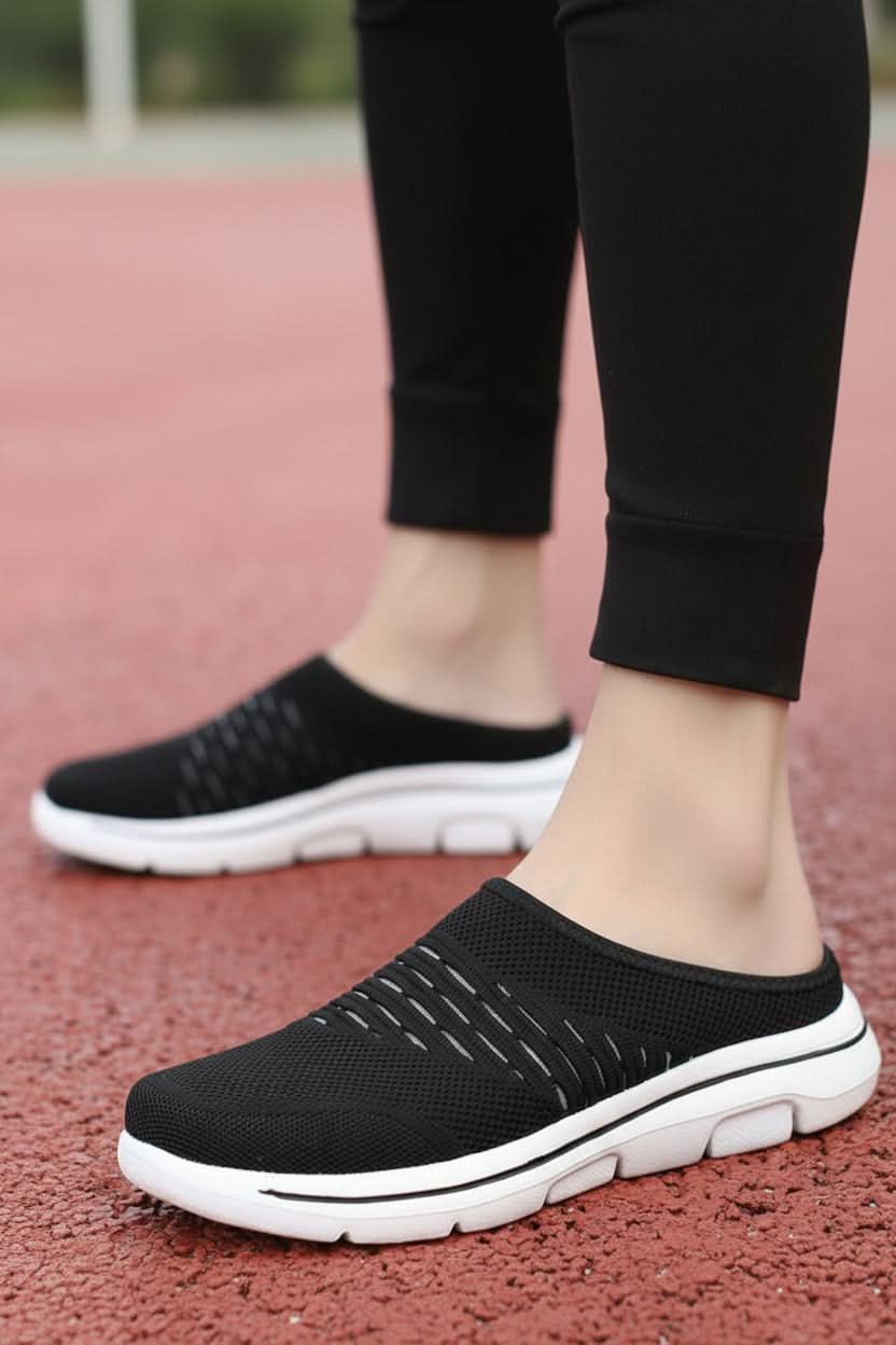 Women's breathable platform mule slip-on shoes, perfect for everyday comfort, casual style & lightweight summer wear.
