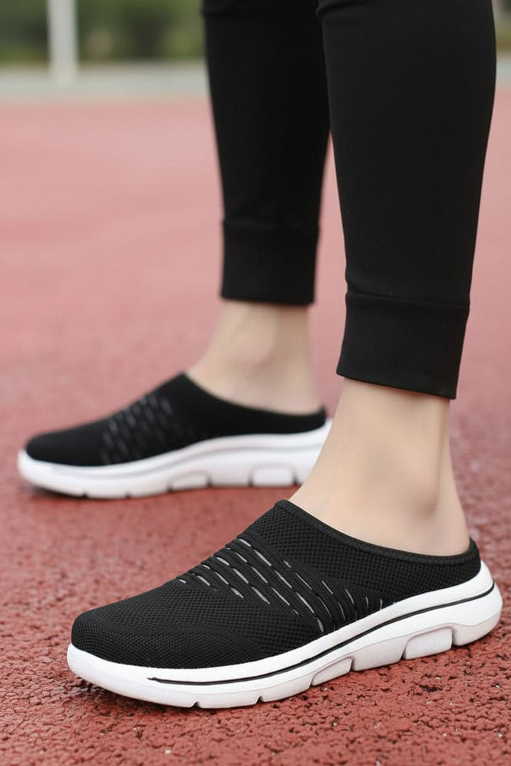 Women's breathable platform mule slip-on shoes, perfect for everyday comfort, casual style & lightweight summer wear.