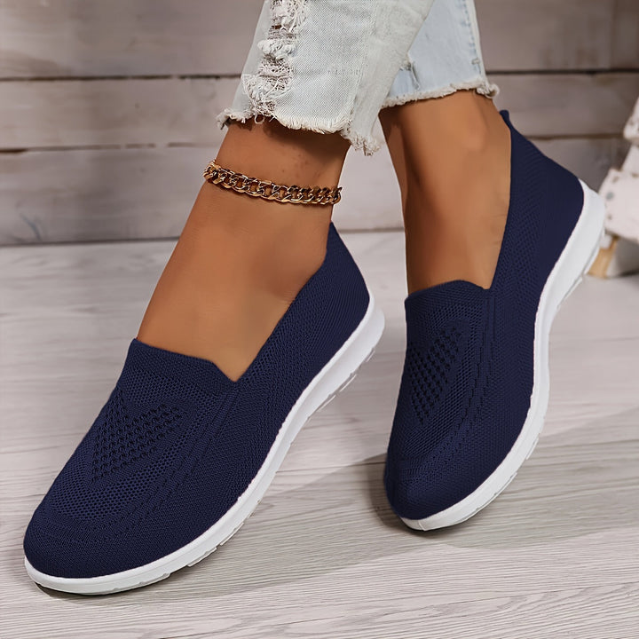 Comfortable women's breathable slip-on flatform loafers for everyday wear.