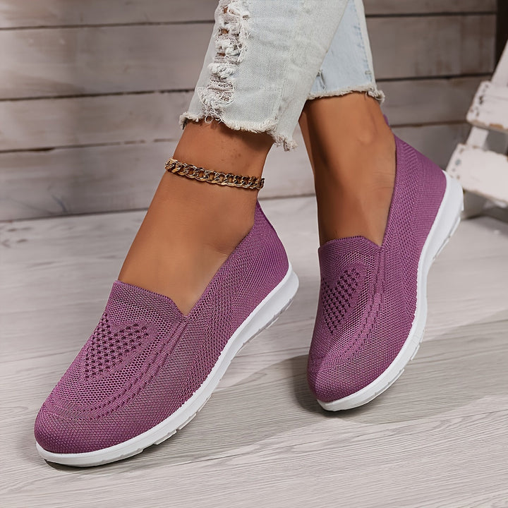 Women's stylish slip-on flatform loafers, breathable & comfortable for casual outings.