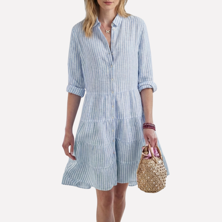 Breezy & chic women's summer dress in a comfortable sleeveless style, perfect for warm weather vacation.