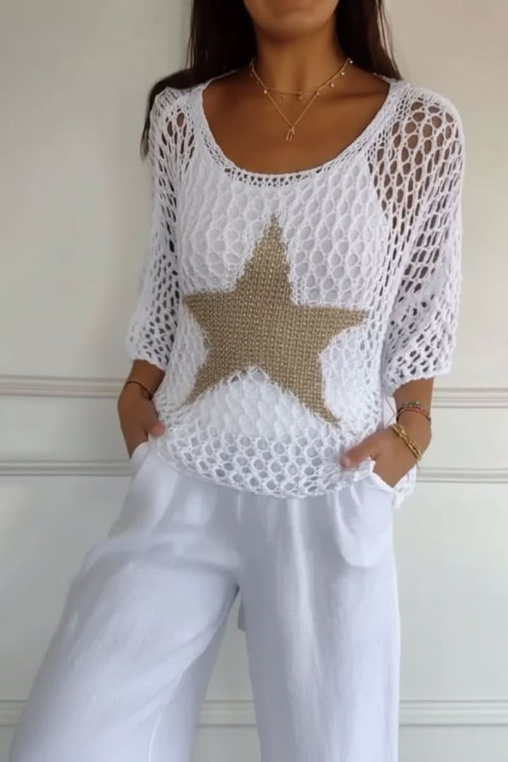 Women's breezy crochet crop top, perfect for summer style, beachwear, or casual vacation outfits.