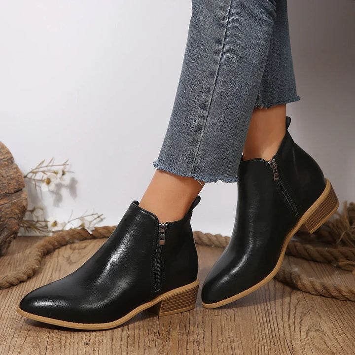Spring/summer women's ankle boots with side zip, great for daily comfortable footwear
