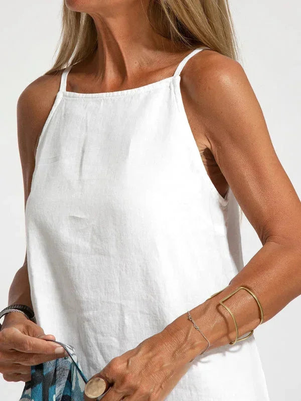 Spring fashion sleeveless maxi dress for women, comfortable & relaxed fit with a stylish side slit.