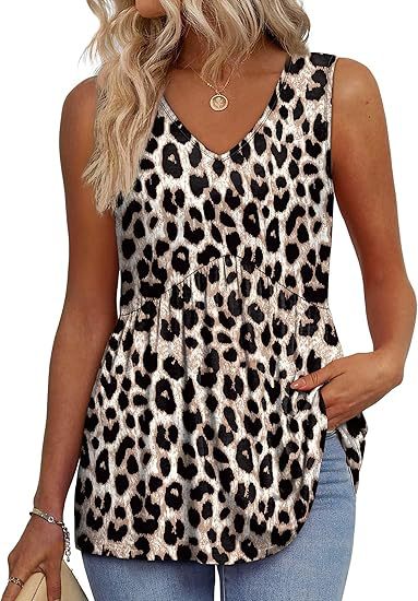 Women's casual everyday sleeveless top, relaxed fit, perfect for comfortable spring & summer fashion.