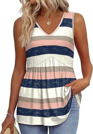 Relaxed fit women's sleeveless top, ideal as a versatile layering piece or comfy summer fashion.