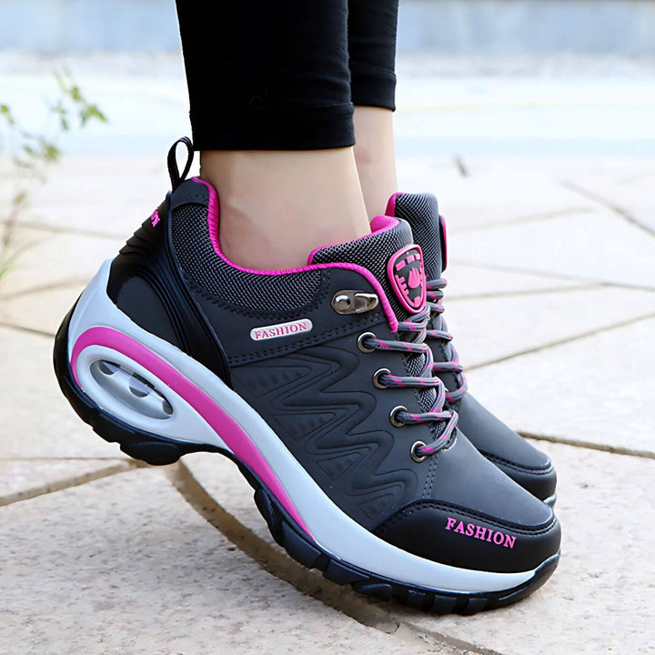 Comfortable women's walking shoes with excellent arch support, ideal for daily wear & foot health. Stylish design.