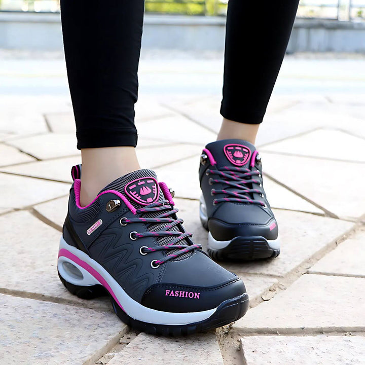 Stylish women's casual sneakers offering superior arch support & breathable comfort. Great for foot health.