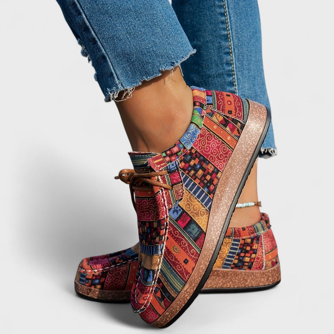 Everyday slip-on women's walking shoes. Adjustable casual sneakers with extra wide heel for comfort.