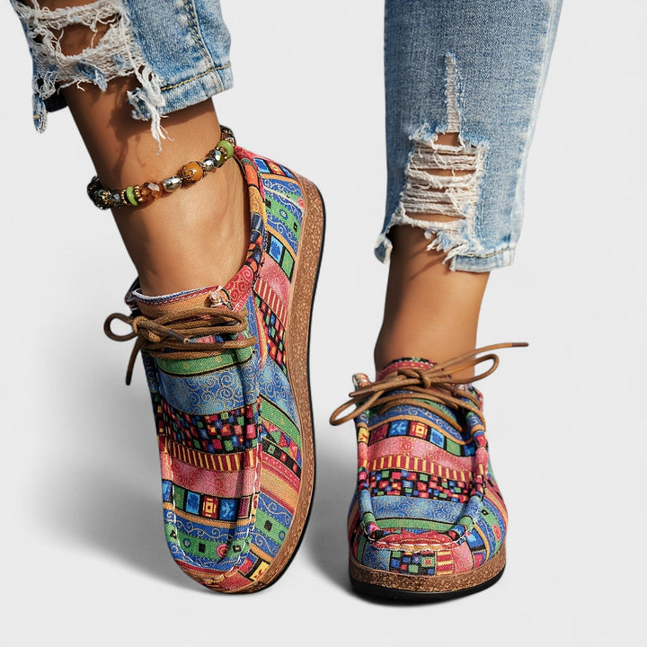 Women's daily wear sneakers, slip-on style with extra wide heel. Perfect comfort shoes for walking.