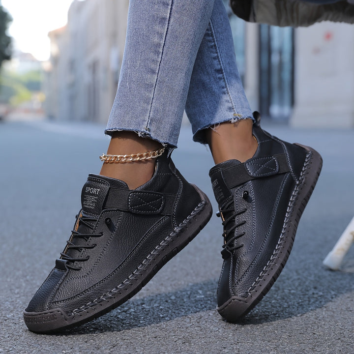 Comfortable women's everyday sneakers, featuring a stitched lace-up design for casual daily wear fashion.