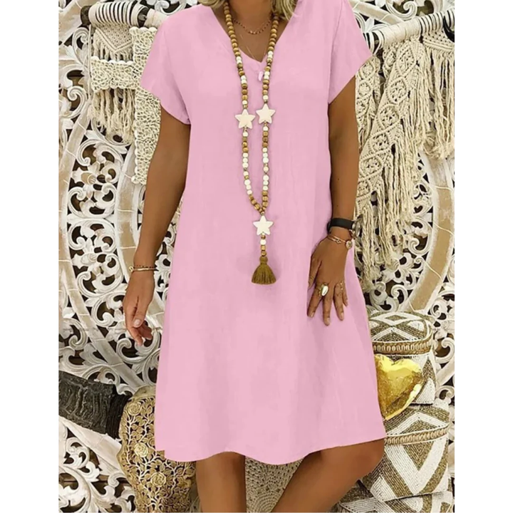 Relaxed fit women's plus size summer dress, comfortable and flowy for casual everyday wear.