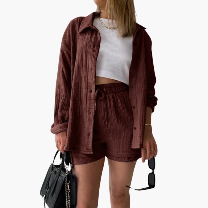 Summer fashion women's matching set. Lightweight & colorful casual outfit.