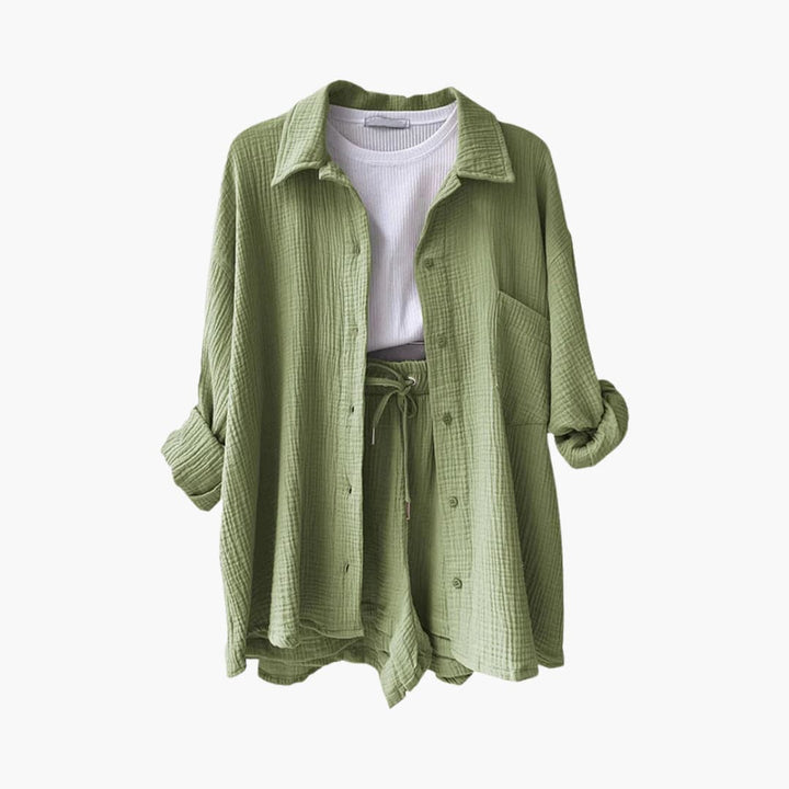 Women's summer fashion two-piece outfit. Breathable & relaxed fit.
