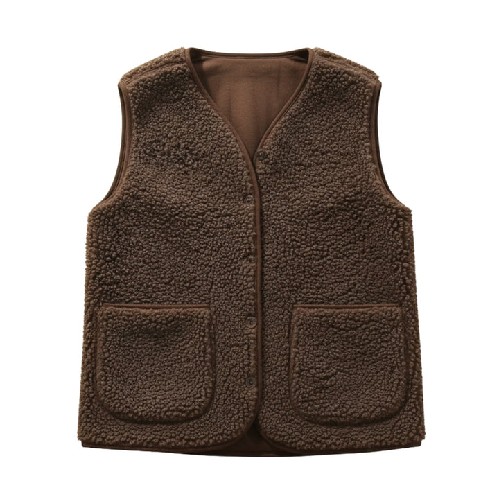 Practical and stylish women's sherpa vest, an essential for spring outerwear