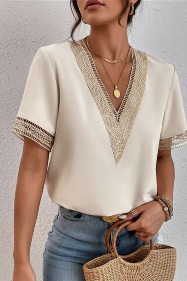 Classic women's everyday t-shirt. Comfortable, chic casual top. Versatile pullover perfect for summer fashion.