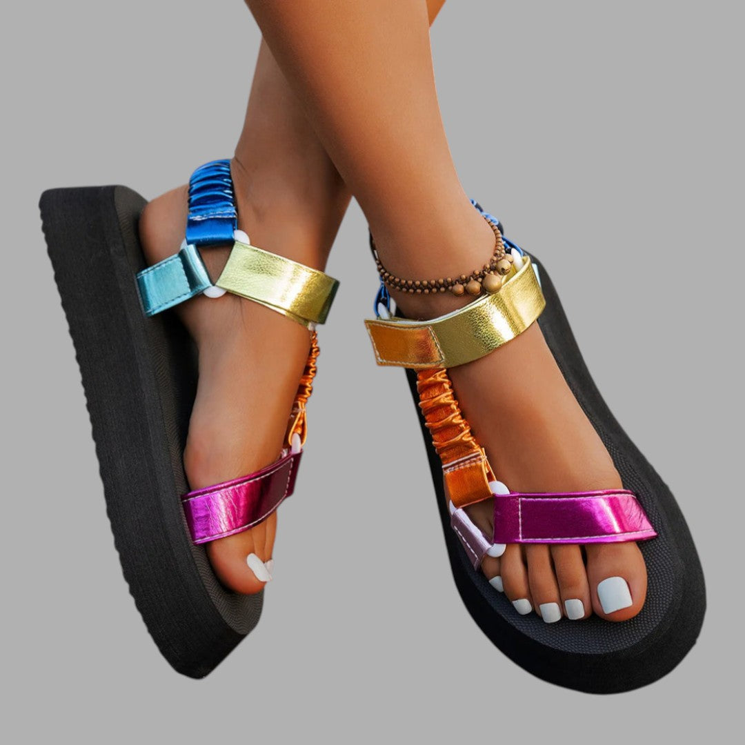 Fashionable women's platform sandals, offering chic style and comfort for any summer outing or elevated look.