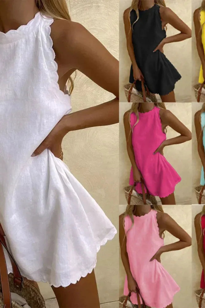 Women's versatile tailored mini dress, elegant, chic, and modern for any day or evening party.