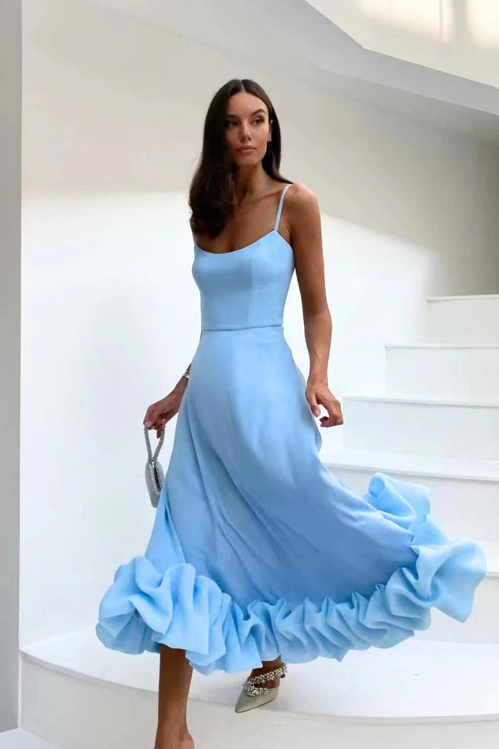 Women's chic twirl midi dress, a beautiful and elegant choice for any formal summer party.