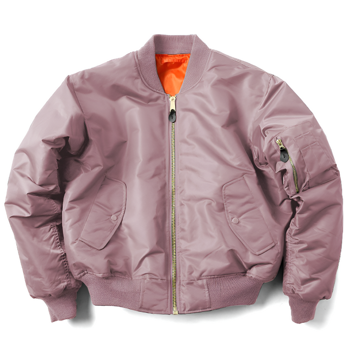 Woman showcasing a classic bomber jacket, emphasizing versatile style, everyday comfort, all-season fashion.