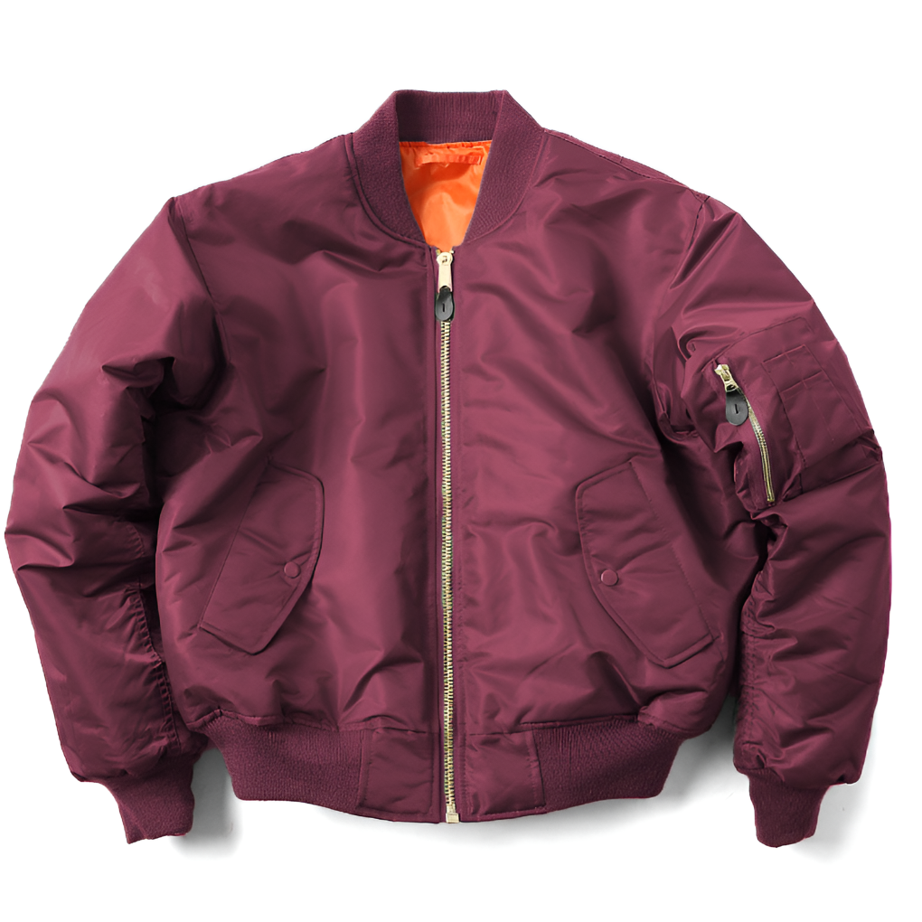 Close-up of women's classic bomber jacket fabric, highlighting quality and versatile everyday style.
