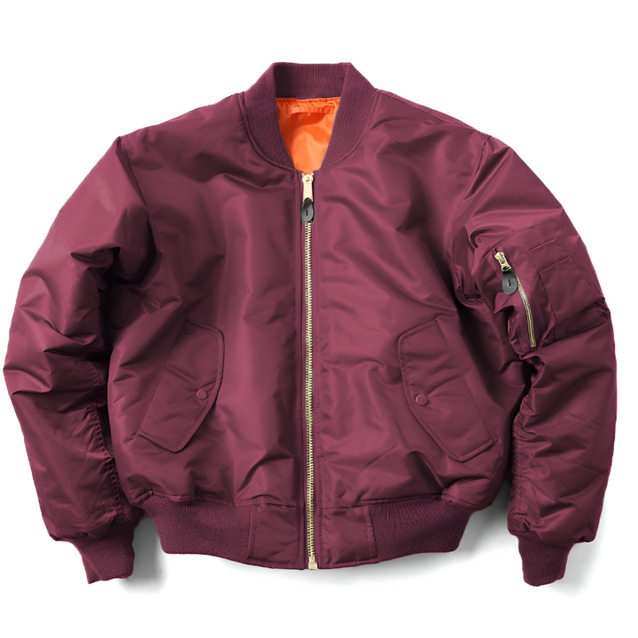 Close-up of women's classic bomber jacket fabric, highlighting quality and versatile everyday style.
