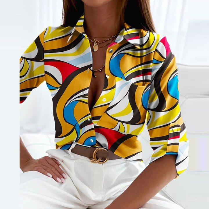 Women's versatile collared shirt, easily dressed up or down, making it an essential part of a capsule wardrobe.