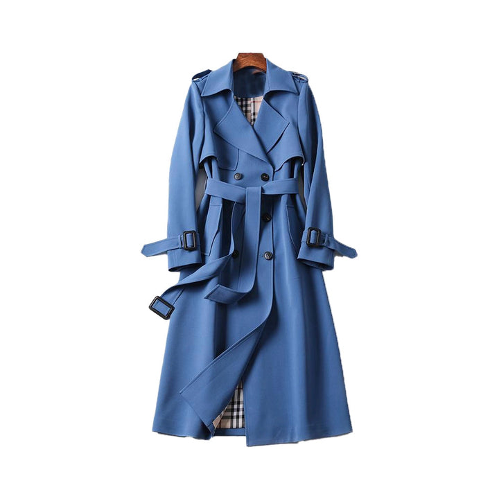 Timeless women's trench coat, a versatile double-breasted long coat for elegant ladies' everyday fashion.