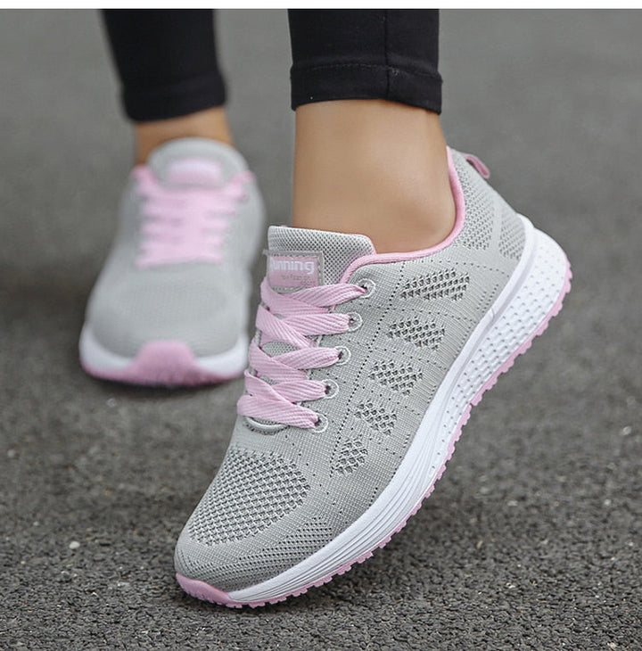 Close-up of the non-slip sole on women's orthopedic walking shoes for secure everyday wear.