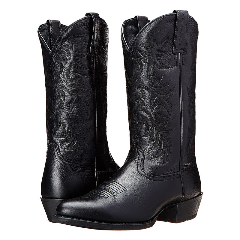 Embroidered cowgirl ankle boots for women, vintage-inspired fashion footwear for casual occasions.