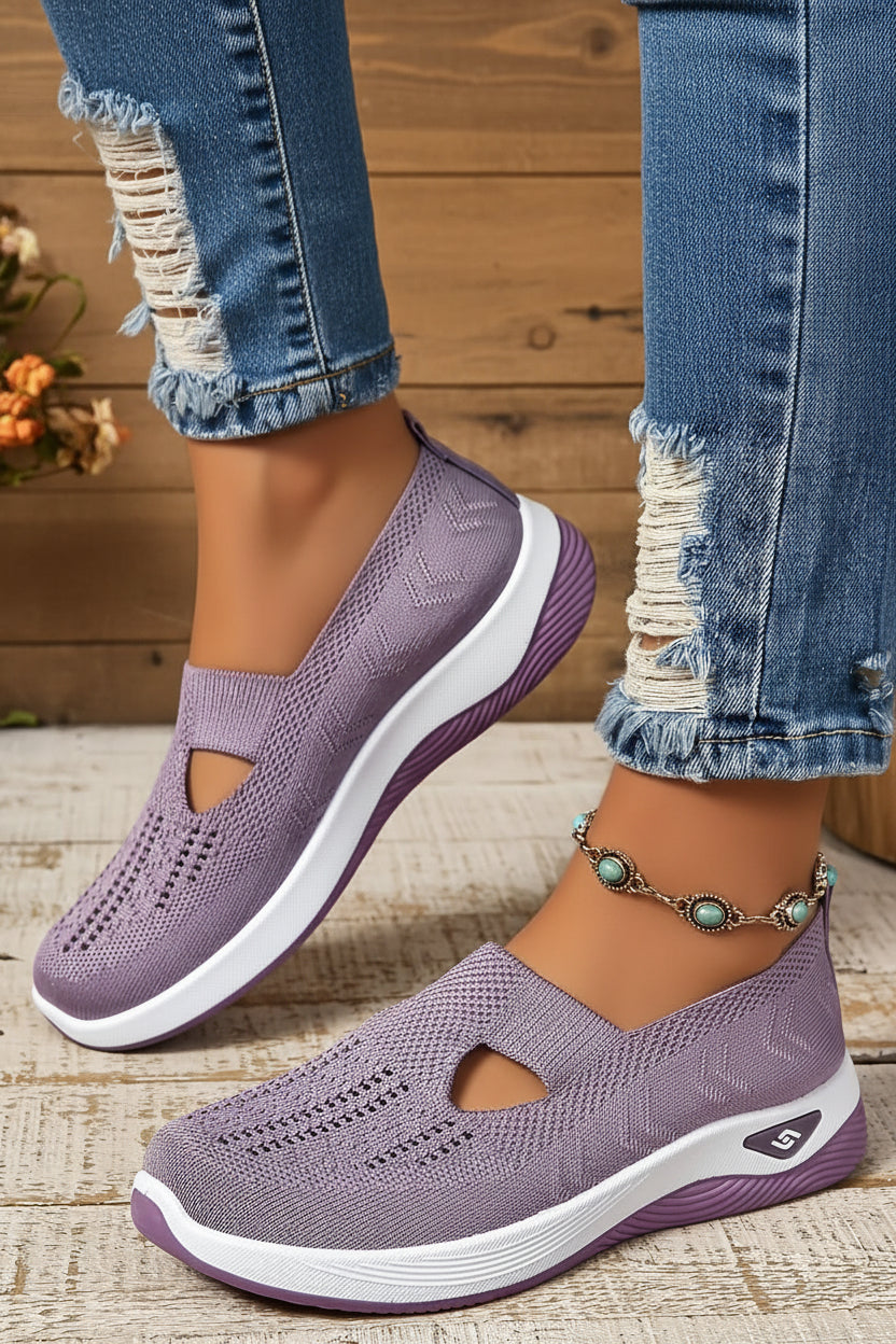 Ladies' supportive slip-on walking shoes, ideal for casual wear and everyday comfort.