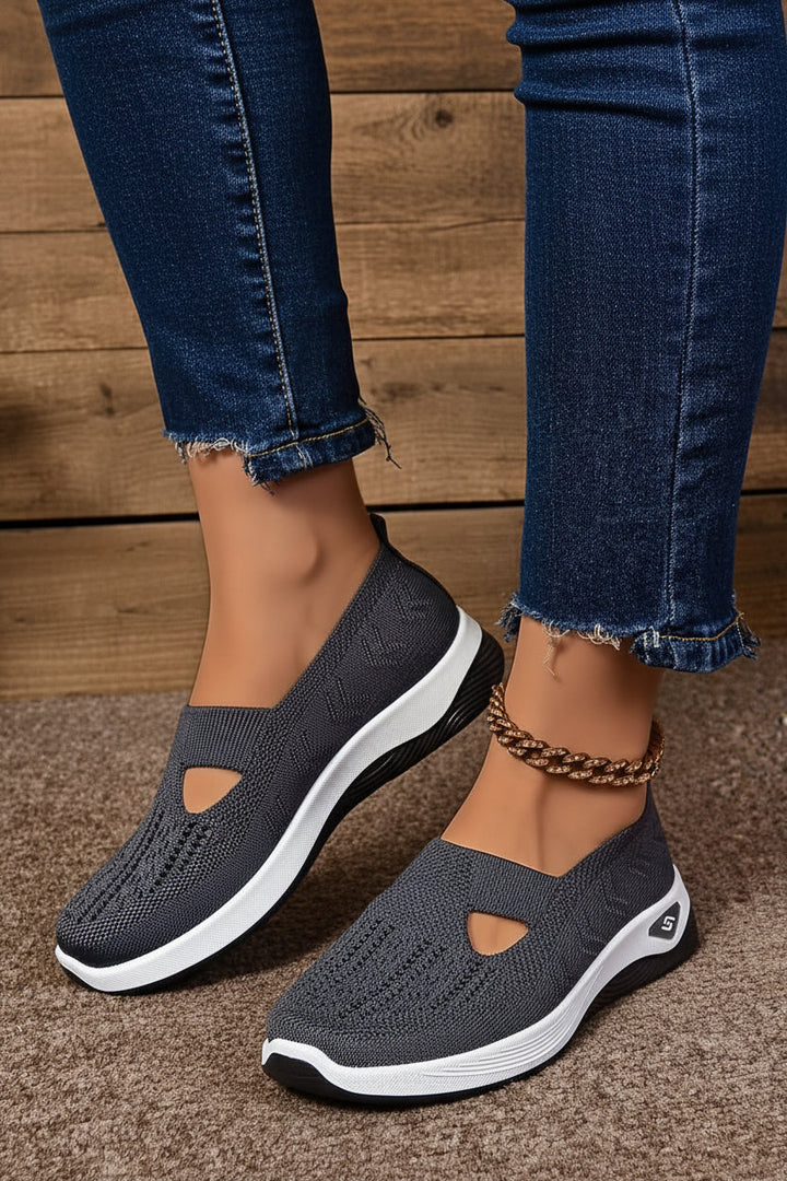 Slip-on women's walking shoes, combining versatile style with supportive comfort.