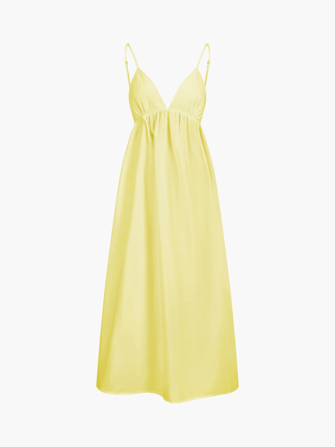 Elegant women's open back maxi dress, sleeveless V-neck. Ideal for spring & summer fashion, flowing style.
