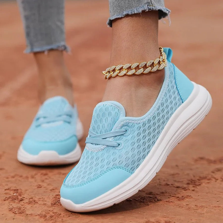 Orthopedic women's shoes, arch support for foot pain relief, cushioned walking.