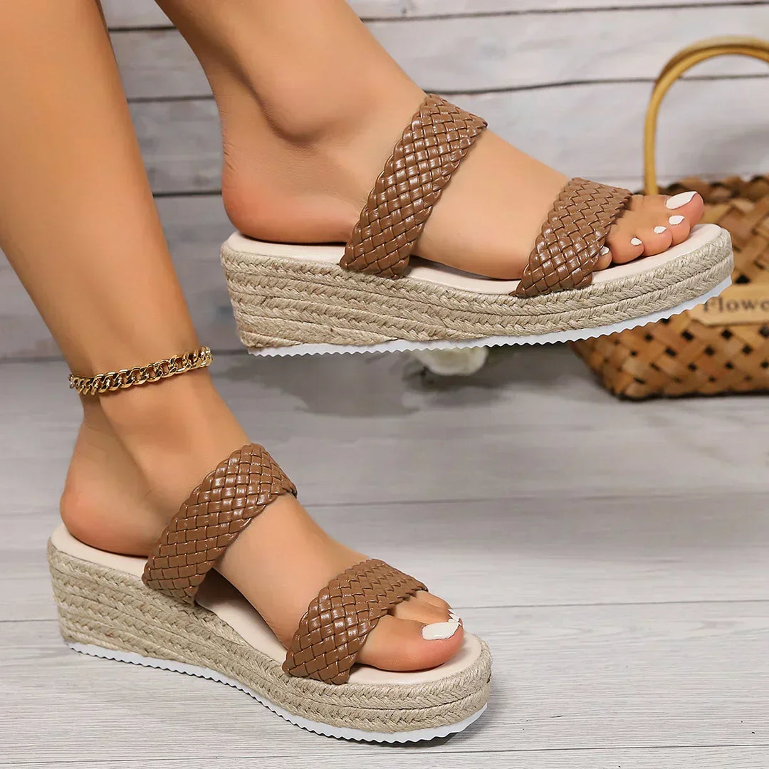 All-day wear women's comfort wedge sandals, cushioned for superior support & stylish casual spring footwear.