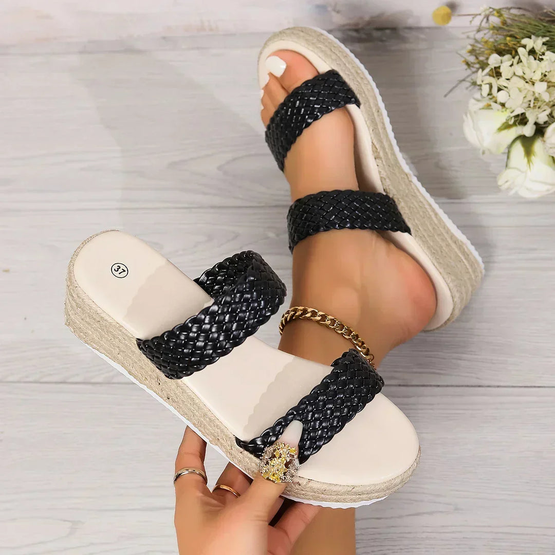 Spring/summer women's comfort wedge sandals, cushioned for everyday wear. Stylish & walkable casual footwear.