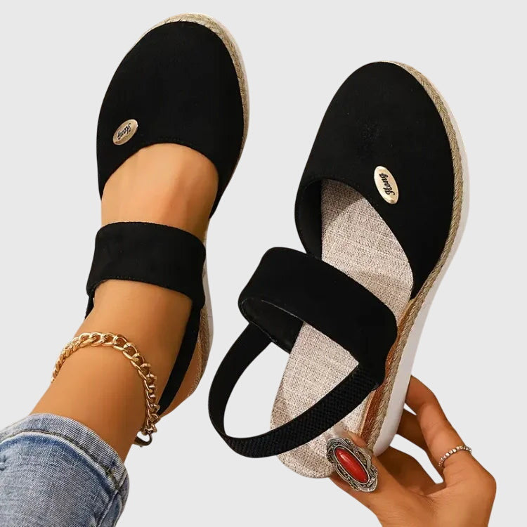 Stylish & comfortable women's boho sandals, beaded detail, and flexible elastic ankle strap.